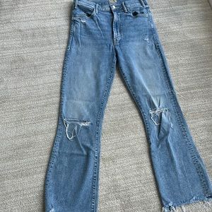 Mother Hustler Ankle cropped denim